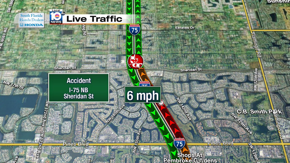 Accident on I-75 NB at Sheridan St #traffic https://t.co/r2LlU9f3Li