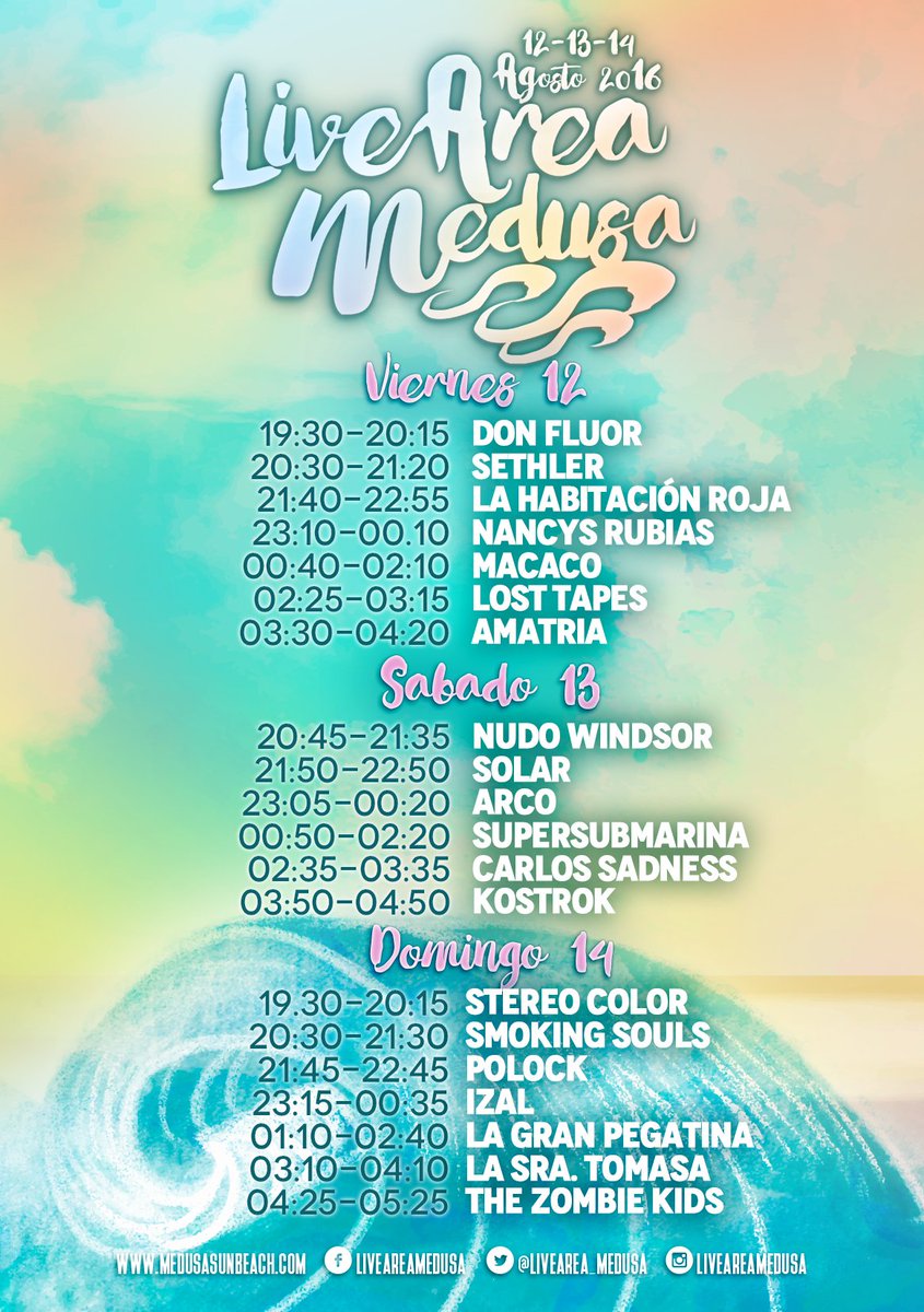 livearea_medusa's tweet photo. ☆ Horarios del #LiveArea ☆

◆ RT para ganar un ABONO DOBLE!! 
https://t.co/4Xg9bN2hon https://t.co/8mXS2YTLYi