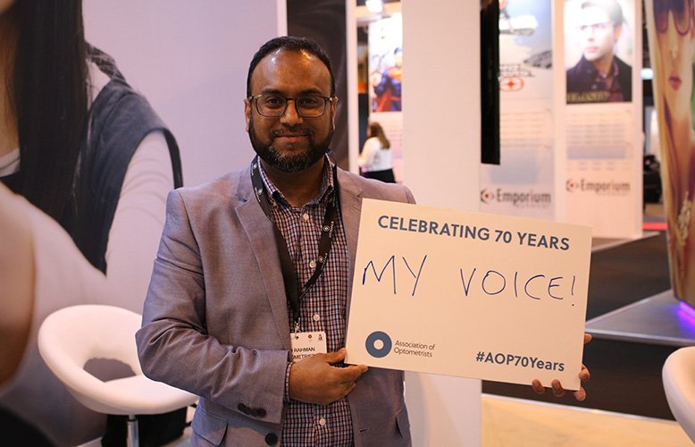 OptometryToday's tweet photo. .@The_AOP members at Optrafair write down how the Association has helped their careers https://t.co/2rsNURnXE1 https://t.co/fmhwkaS8r3