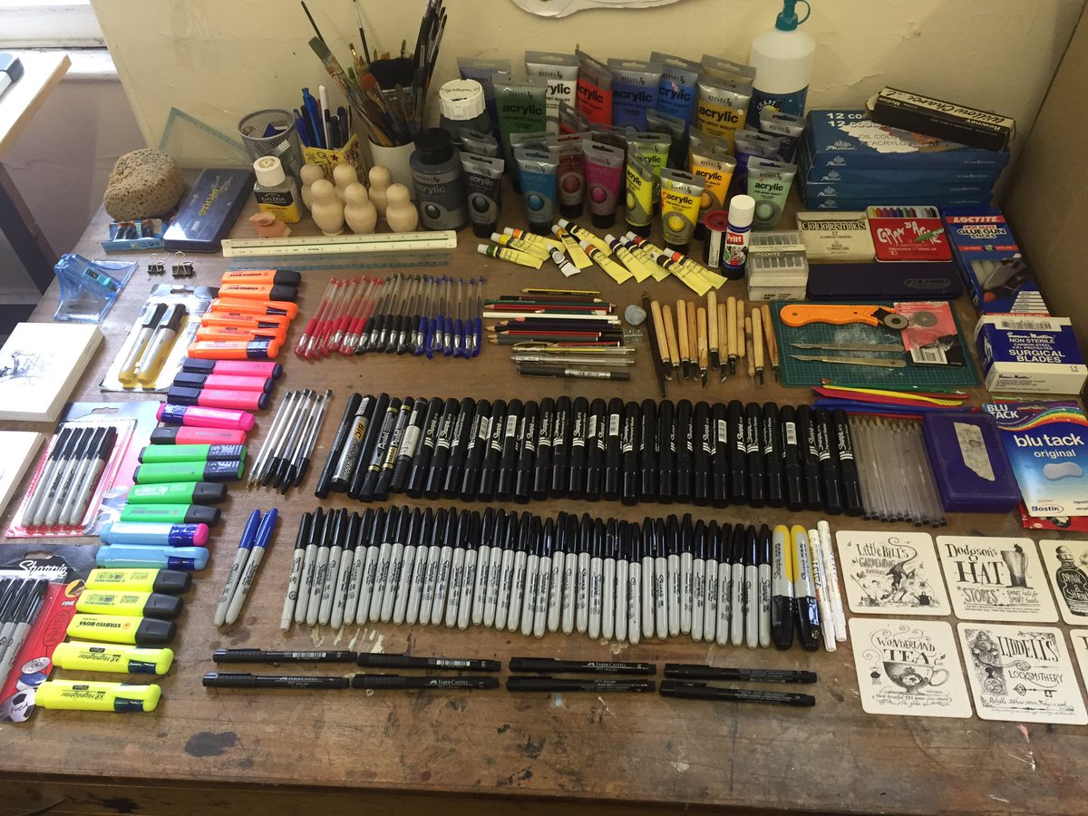 Currently talking to my accountant about what I'm worth in pens. #studiocleanup #retirement