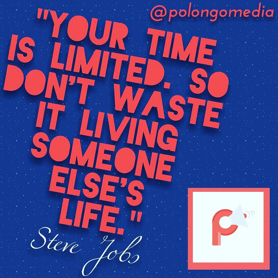 PolongoMedia's tweet photo. #PolongoMedia #DailyDose #Quote30 #SteveJobs Follow @polongomedia on Instagram bbm Channel C00487DC7 #BrandAds https://t.co/BE9gWA1TwI