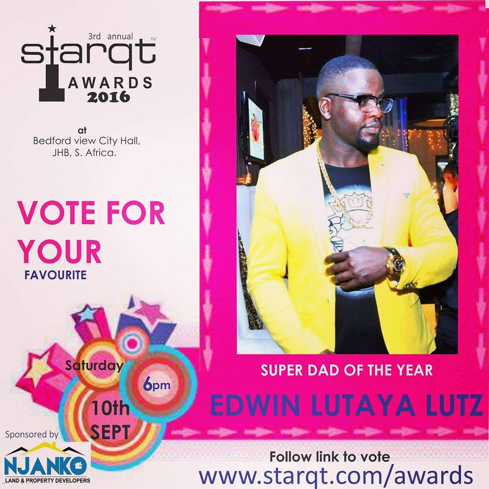 NewChapterAfric's tweet photo. Vote for us in the StarQtAwards16 #BestMusicCollaboration of the year,Vote Edwin lutaya lutz for #SuperDadOfTheYear https://t.co/8tN2WfD2MX