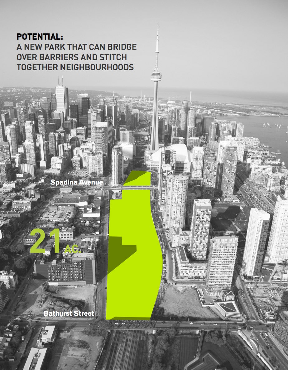 JohnTory's tweet photo. Today, we reimagine the rail corridor as an iconic Toronto park. #RailDeckPark https://t.co/jASN15PcUU