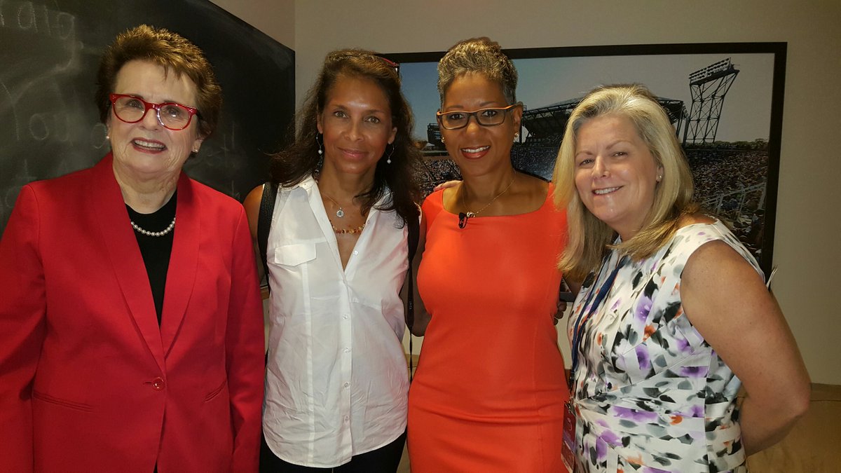 Photo from 8/2 #ArthurAsheStadium new roof event w/ <a href="/BillieJeanKing/">Billie Jean King</a> <a href="/moutoussamyashe/">Jeanne Moutoussamy-Ashe</a> <a href="/katadams68/">Katrina Adams 🦋</a> &amp; Stacey Allaster: