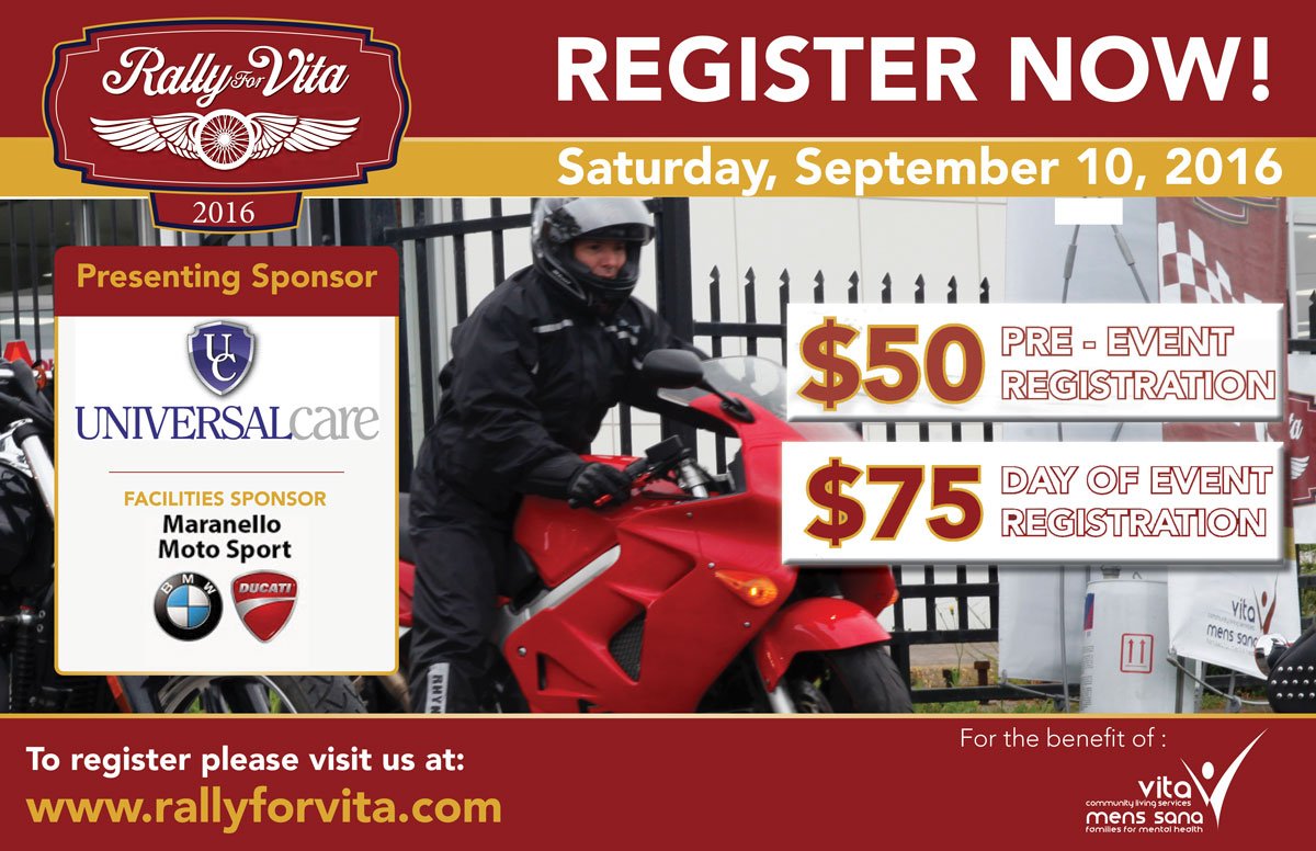 SAVE THE DATE! #September10 #Rally4Vita #motorcyclerally #torontoride #bikelife register now rallyforvita.com