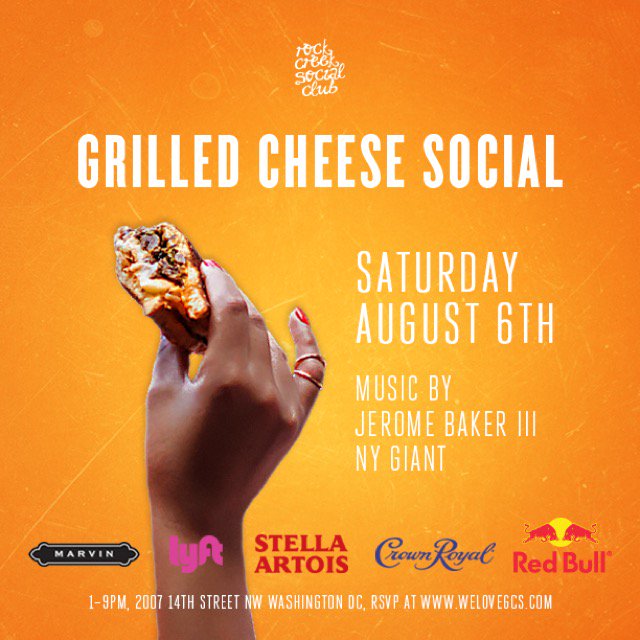 RockCreekSocial's tweet photo. We're back with another installment of #GrilledCheeseSocialDC this Saturday ! RSVP Here: https://t.co/gf6S54fhQM https://t.co/RWyWmA5Ip4
