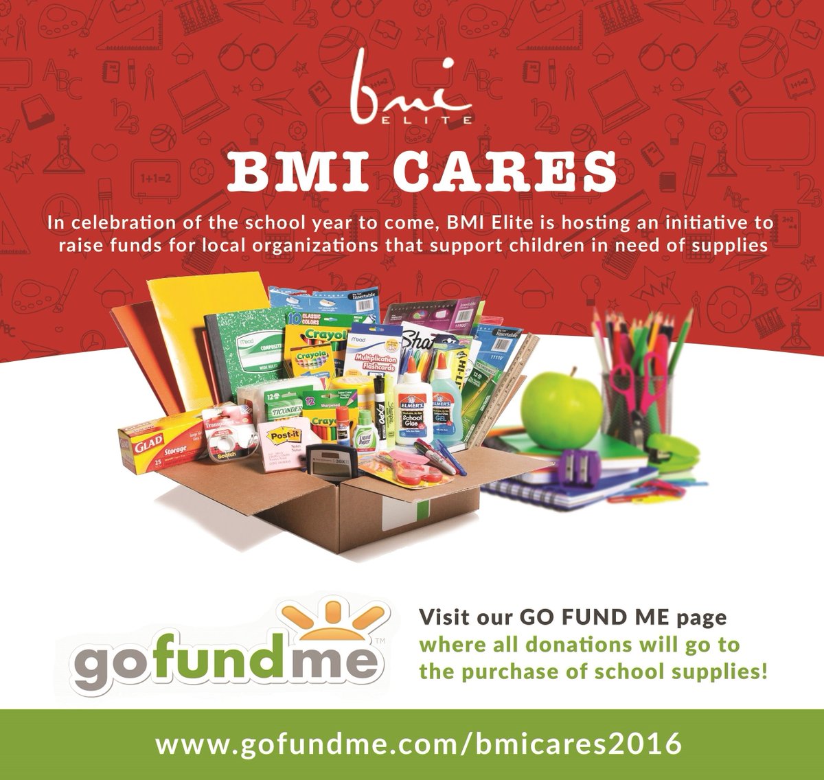 BMIElite's tweet photo. In celebration of the 2016-2017 school year, the #BMIElite team is hosting an initiative to raise funds for local o… https://t.co/m2S9wfFQe8