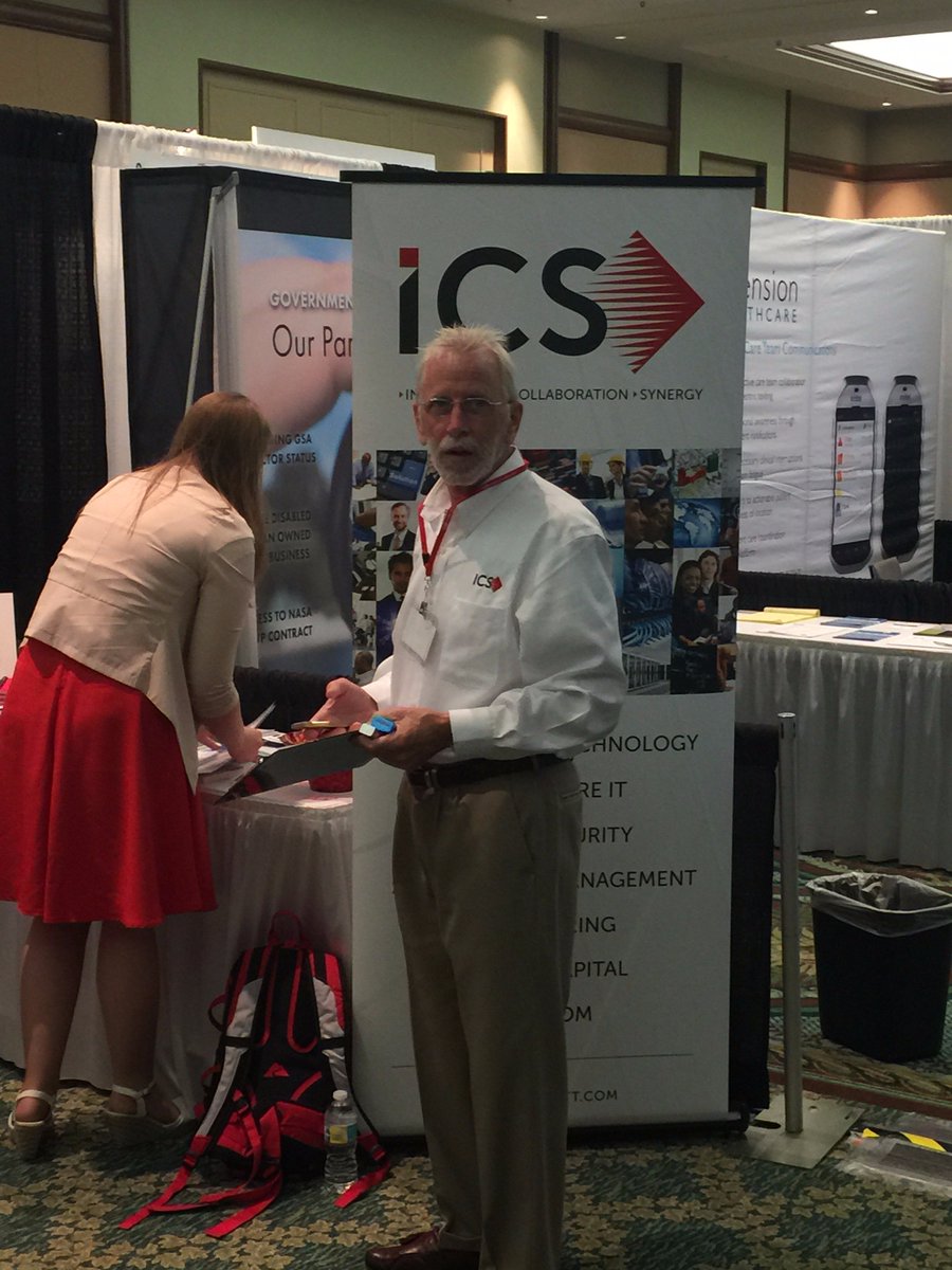 ICSNett's tweet photo. Ken Blount, ICS EVP, sets up for day 2 of #DHITS2016. Stop by and see us at booth 819! https://t.co/Co0smDc3bi