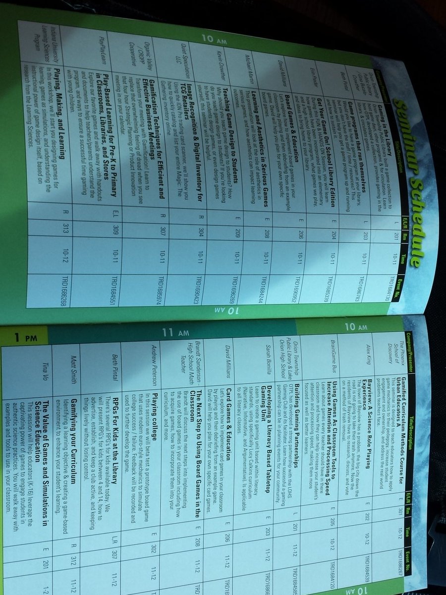 Lots of workshops.