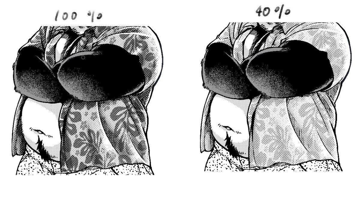 熊谷しん クリスタで凄いなって思ったのが カラーでの服の模様をトーン化した時に 網点が濃すたけど レイヤー不透明度下げたら 色が薄くなるんじゃなくて トーン 自体が下がって網点が小さくなった事 これはホント凄い カラー素材もモノクロに 熊谷しん クリスタで凄いなって思ったのが カラーでの服の模様をトーン化した時に 網点が濃すたけど レイヤー不透明度下げたら 色が薄くなるんじゃなくて トーン 自体が下がって網点が小さくなった事 これはホント凄い カラー素材もモノクロに