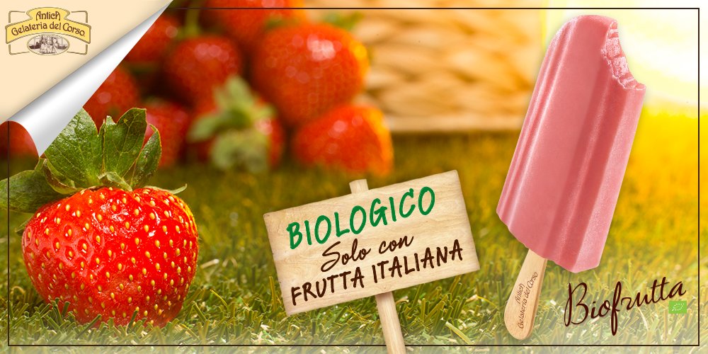 anticaAGDC's tweet photo. Nel sorbetto #Biofrutta il gusto è quello che la natura gli regala. Solo con fragole italiane e #biologiche. https://t.co/NMHIj4kh3g