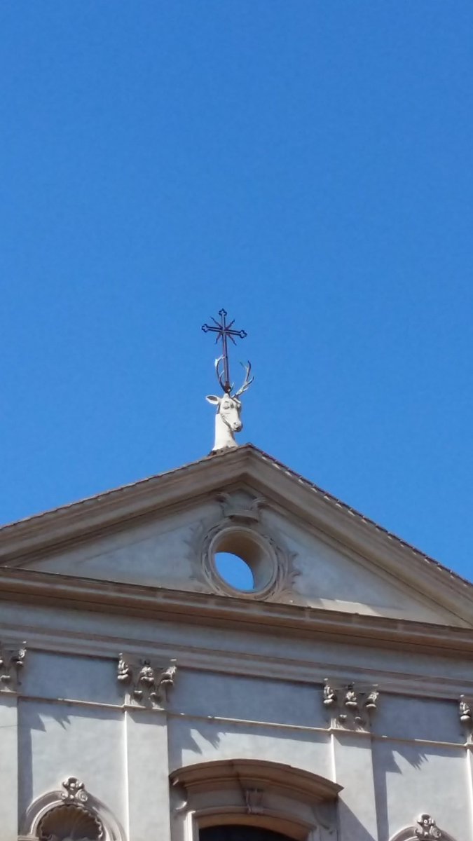 paoloemilius's tweet image. @discoveroma
#Roma, San #Eustachio e la leggenda dell'incontro col cervo - apice facciata