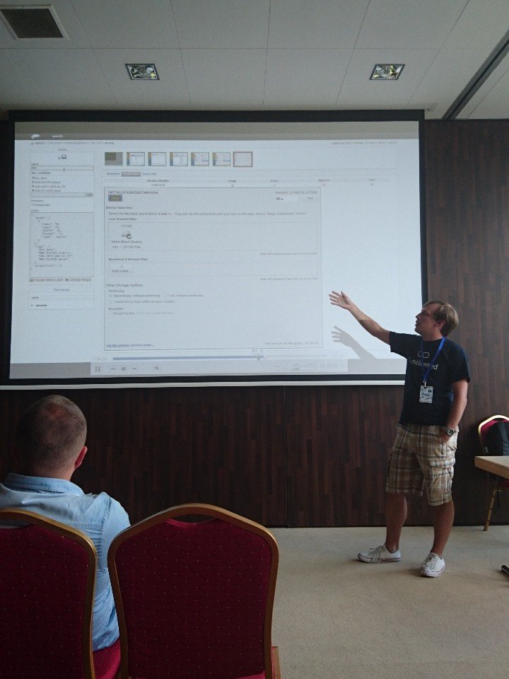 radekvokal's tweet image. #flocktofedora #openqa talk by Jan Sedlák and @JosefSkladanka