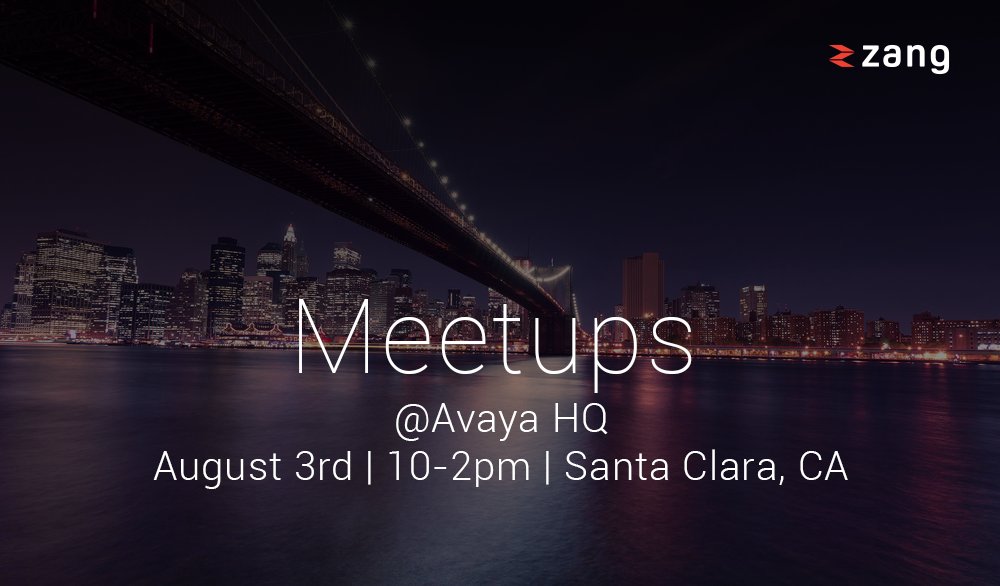 Avaya's tweet photo. Today from 10-2PT: Free #ZangMeetup See how @Zang_io adds voice & SMS to apps Seats limited! https://t.co/4DlFm09S83 https://t.co/hwIBgdwBYu