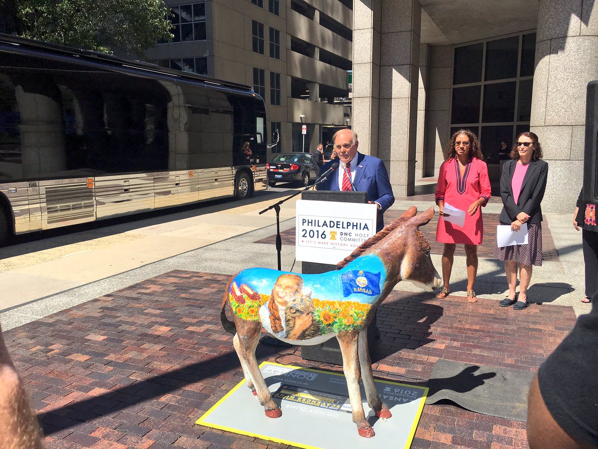 Philadelphia 2016 (@phldnc2016) on Twitter photo #DonkeysAroundTown will be leaving early <a href="/GovEdRendell/">Ed Rendell</a> announced today. 52 donkeys have been claimed by delegations. #DonkeysAroundTown will be leaving early <a href="/GovEdRendell/">Ed Rendell</a> announced today. 52 donkeys have been claimed by delegations.