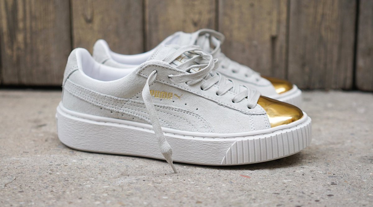 puma suede platform gold toe