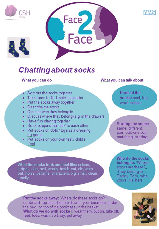 CSHpaedtherapy's tweet photo. There's lots to talk about when sorting out the washing. Check out our ideas for talking about socks #CSHTalkingTips https://t.co/CJZvtNbKyh