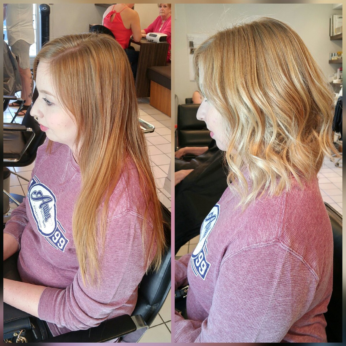 Hair_Angles's tweet photo. Before and After!! Chopped off her hair after her wedding along with a nice natural #balayage hair by Annette https://t.co/m3i7ucpoPy