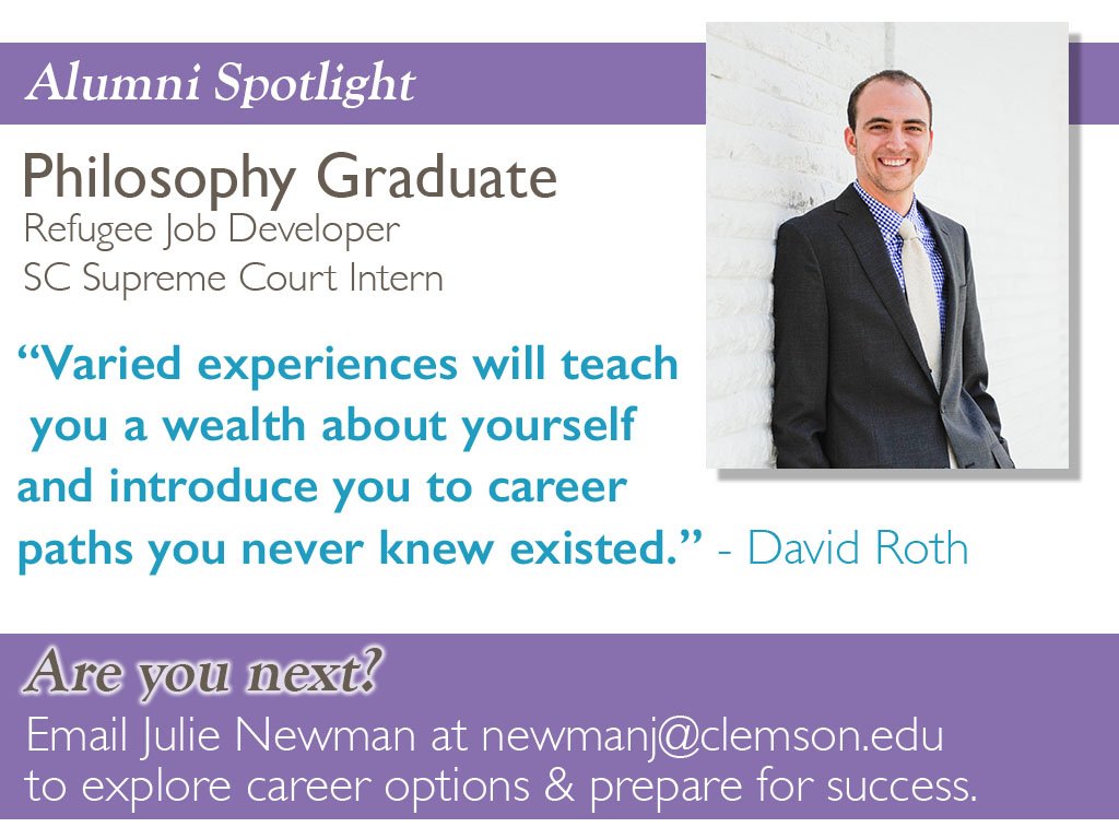 AAHAdvising's tweet photo. Today’s #WisdomWednesday comes from AAH Philosophy graduate, David Roth. https://t.co/jSzEY15vO0