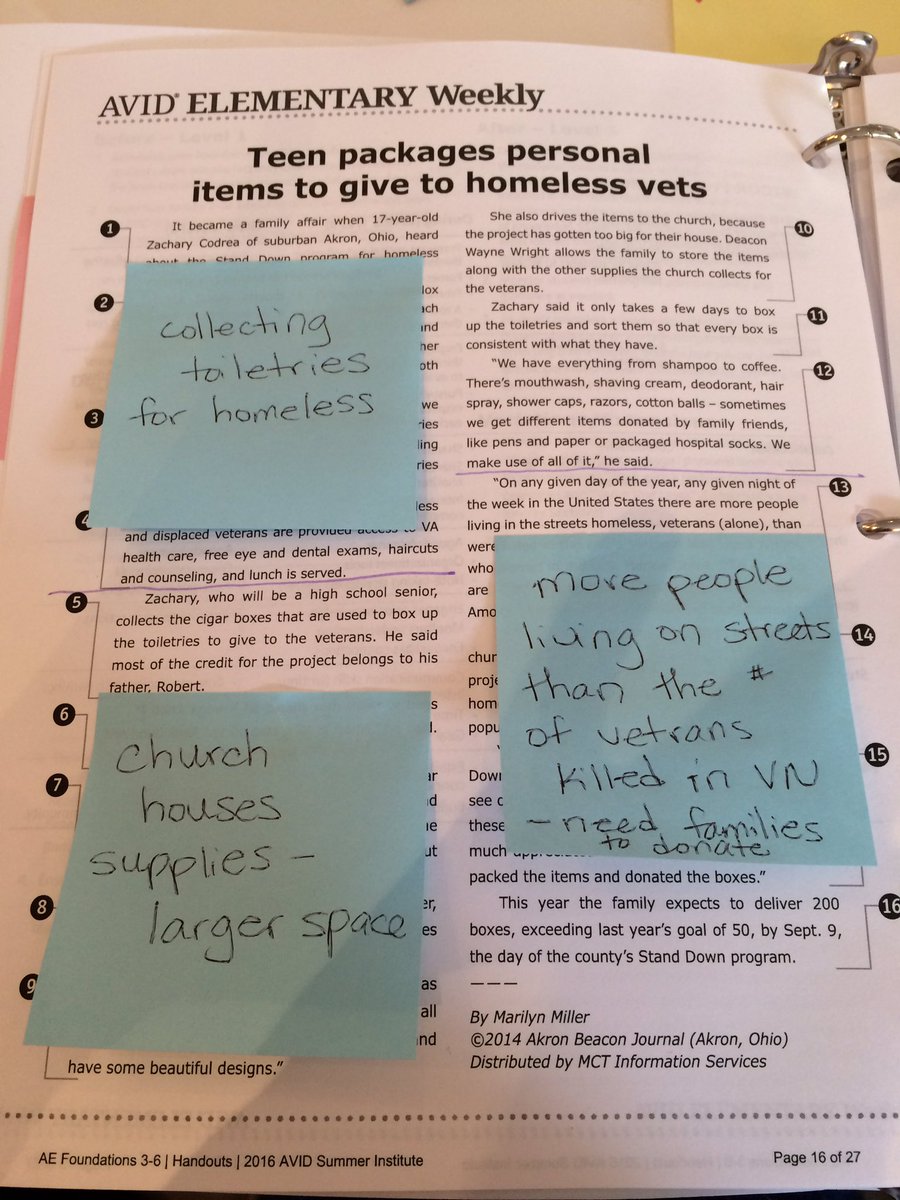 jdickson_ausd's tweet photo. Utilizing the "sticky note strategy" during our WICORized lesson. #AVIDsi2016 https://t.co/foAdydjsSu
