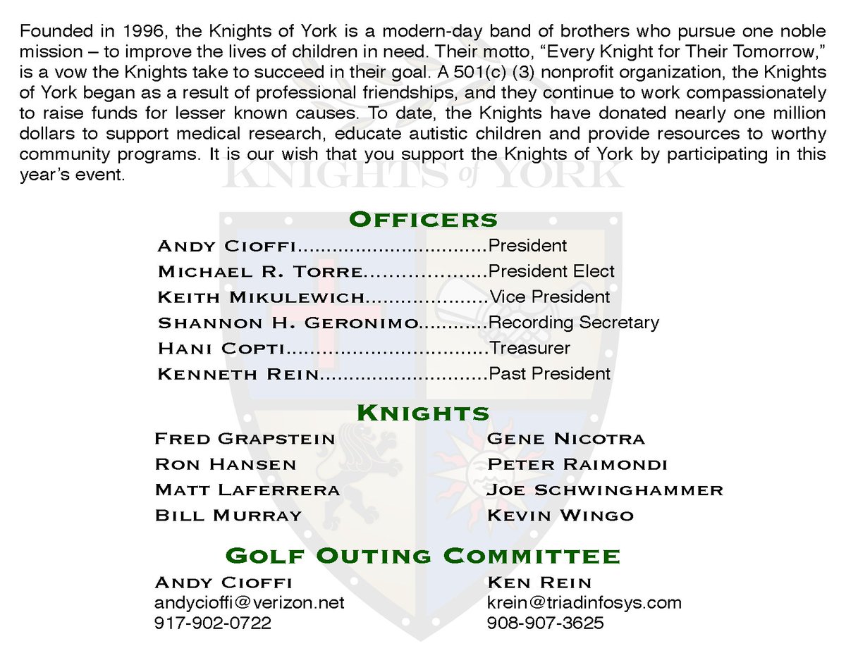 KnightsofYorkNY's tweet image. Get ready to "tee-off" next Thursday #golftournament #fundraising #greatraffles