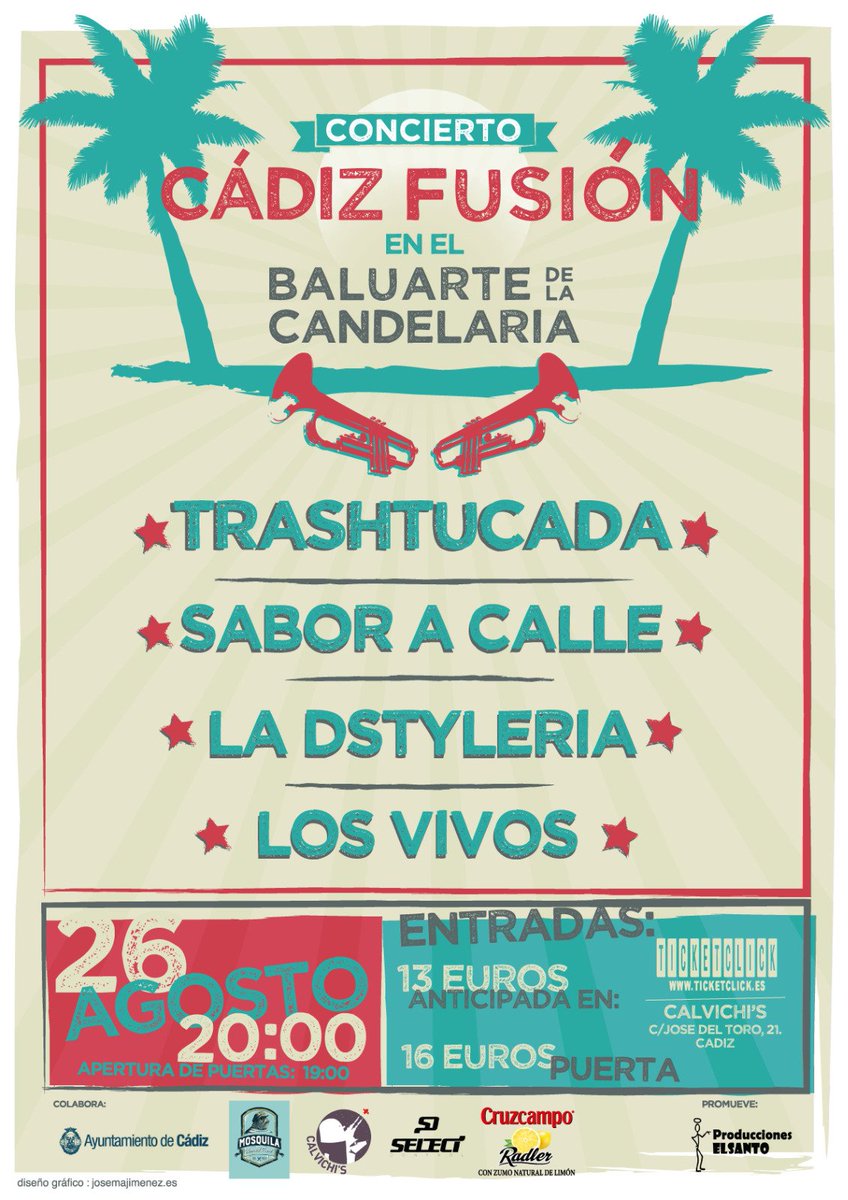 CADIZ FUSION - 26 AGOSTO 
BALUARTE DE LA CANDELARIA
CADIZ