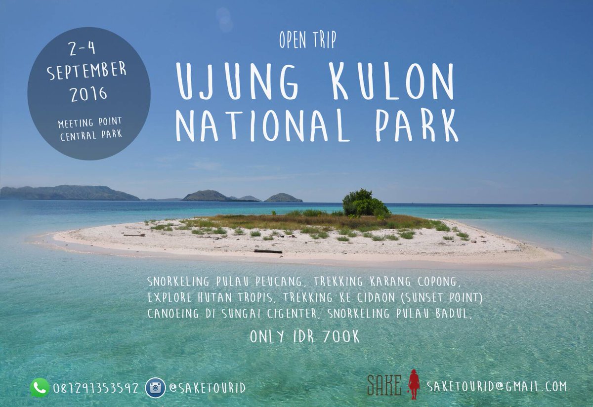 gilangkribo's tweet photo. SaketourID menawarkan Opentrip Taman Nasional Ujung Kulon https://t.co/pCa3Se30ov