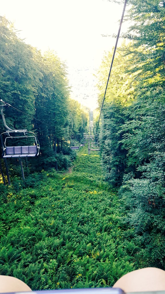 a_delbridge's tweet photo. On our way down Czantoria - Kolej Linowa on the chairlift #bneWYD16 #OnTopOfTheWorld #ustron 🇵🇱 https://t.co/8hLF69IAUO