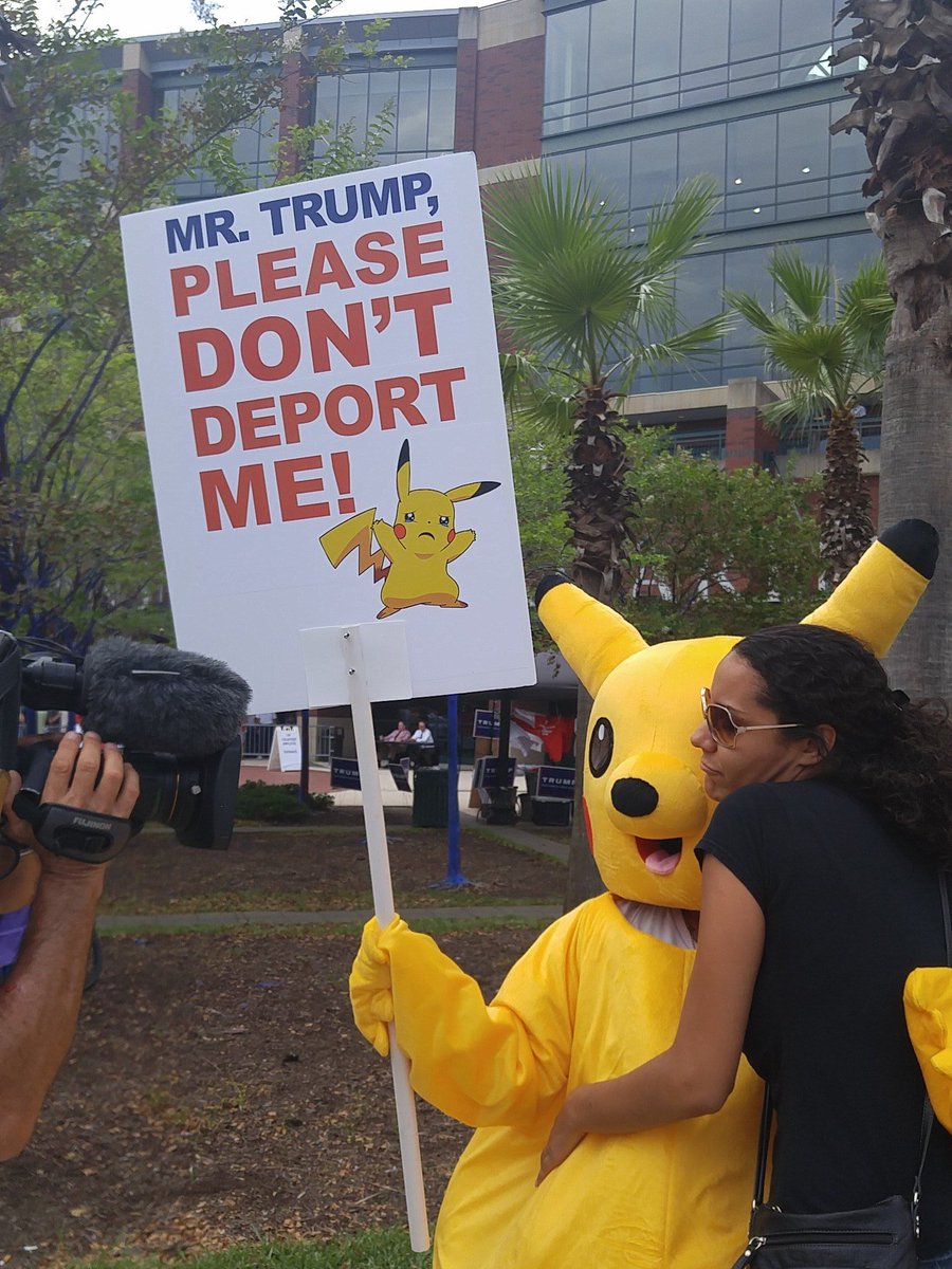 SoergelMatt's tweet photo. Pikachu gets some love at #TrumpinJax https://t.co/1yL6JZVjcX