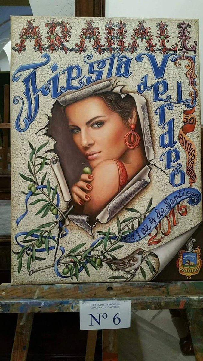 Cartel de 50 edición fiestas del verdeo 2016, os esperamos en "A menos cuarto"