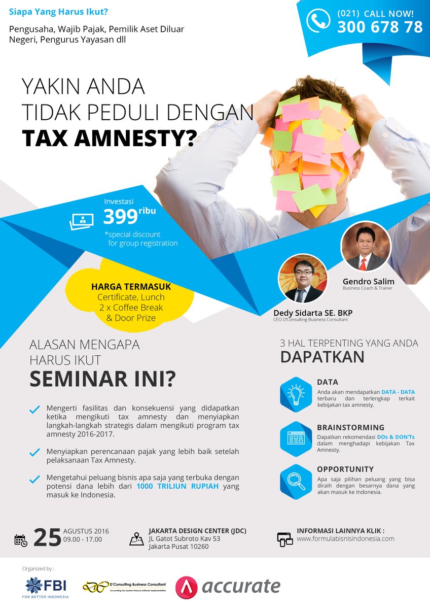 FestivalFair's tweet photo. Seminar TAX Amnesty
https://t.co/3XmXYwKEtz
#Festivalfair @FBI_coach #event #seminar #pajak #TAXAmnesty #infolomba https://t.co/4KbMjP3Nzs