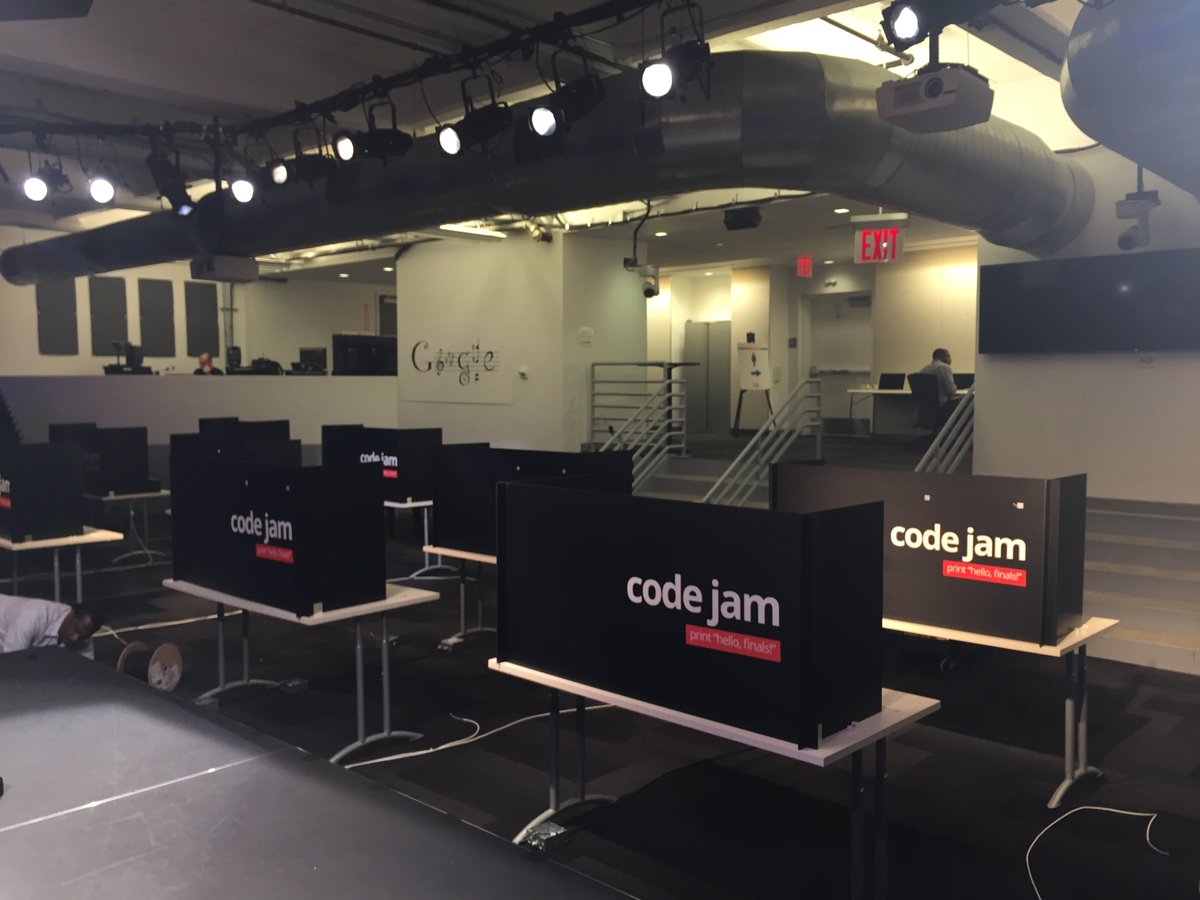 gcodingcomps's tweet image. Who will be crowned #CodeJam2016 World Champion in NYC (in this room!)? Find out on Aug 5: goo.gl/wck9Sy