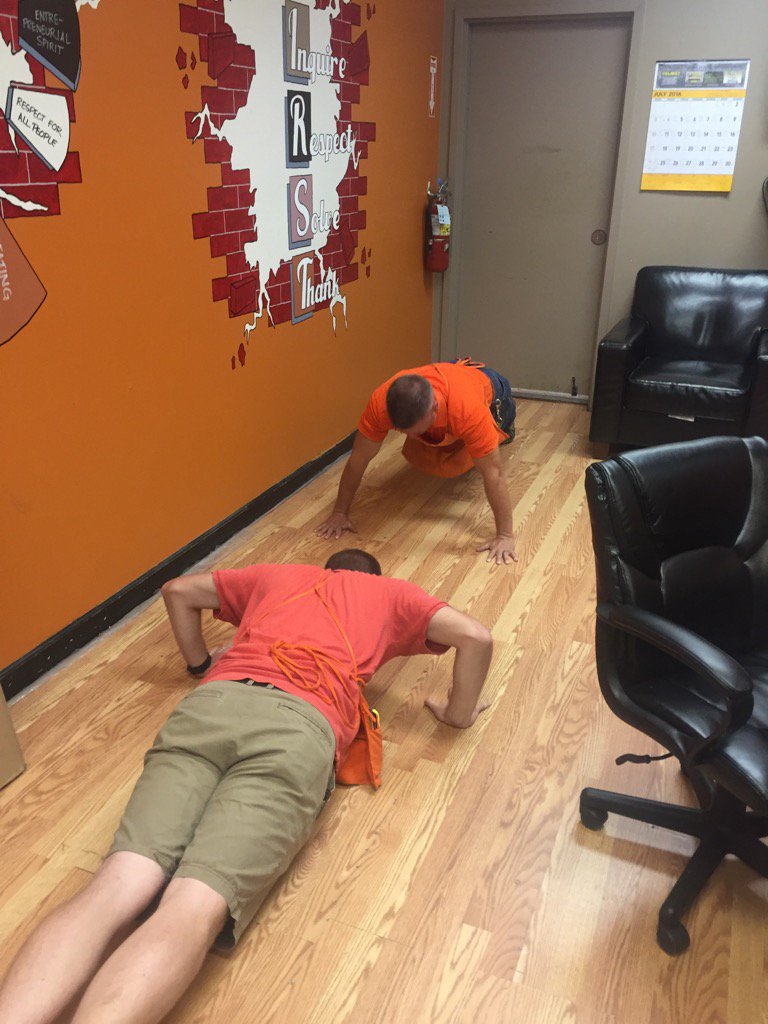 Half challenge in the training room and 22 push up for the veterans!!
