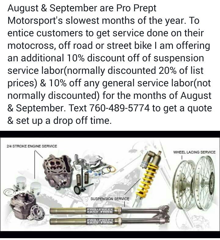 propreptmoto's tweet photo. Best prices on suspension work this month &amp; next! https://t.co/D8iO25kL3g