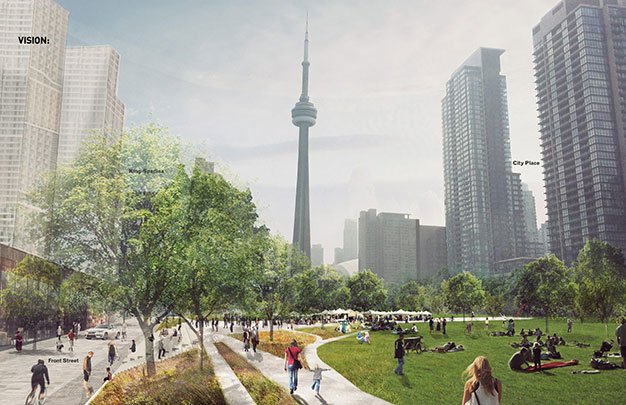 nowtoronto's tweet image. The city's plans for the amazing Rail Deck Park were unveiled today: now.uz/2atCozd
