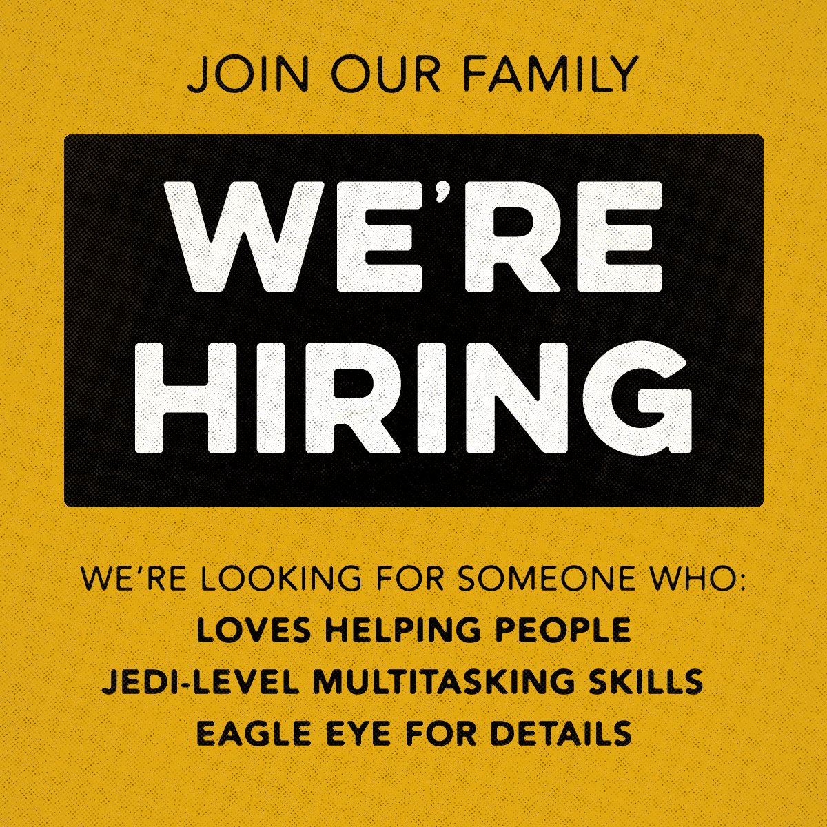 SteelCityBrand's tweet photo. We're Hiring! Are you awesome? Do you know someone awesome? Apply now! https://t.co/hJXAiCtmJP https://t.co/K0JlpE4IfS
