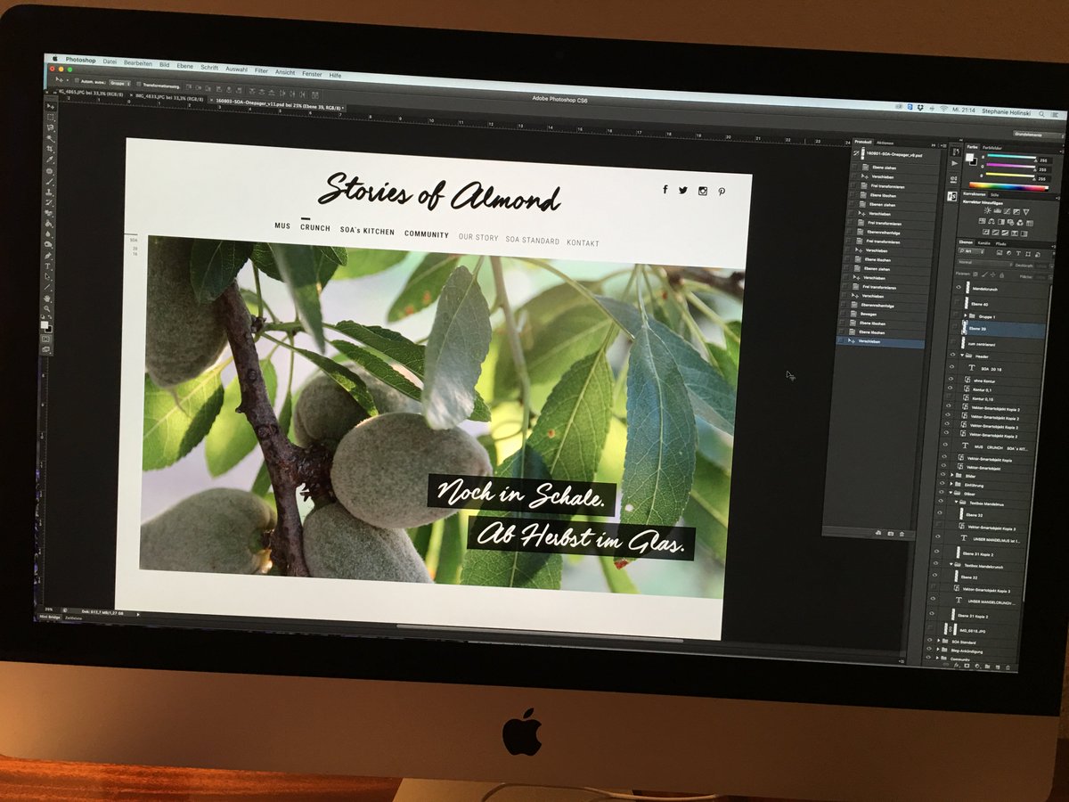 Bald gehen wir online! Erstmal ein Onepager als Teaser. Stay tuned! #storiesofalmond #sneakpeek #hardworker #excited