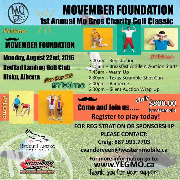 Pokerclack's tweet image. Monday August 22 is @MovemberEdm first golf tourney @RedTailLanding. @Craig_vdV is the man to talk to! #yeg #yegmo