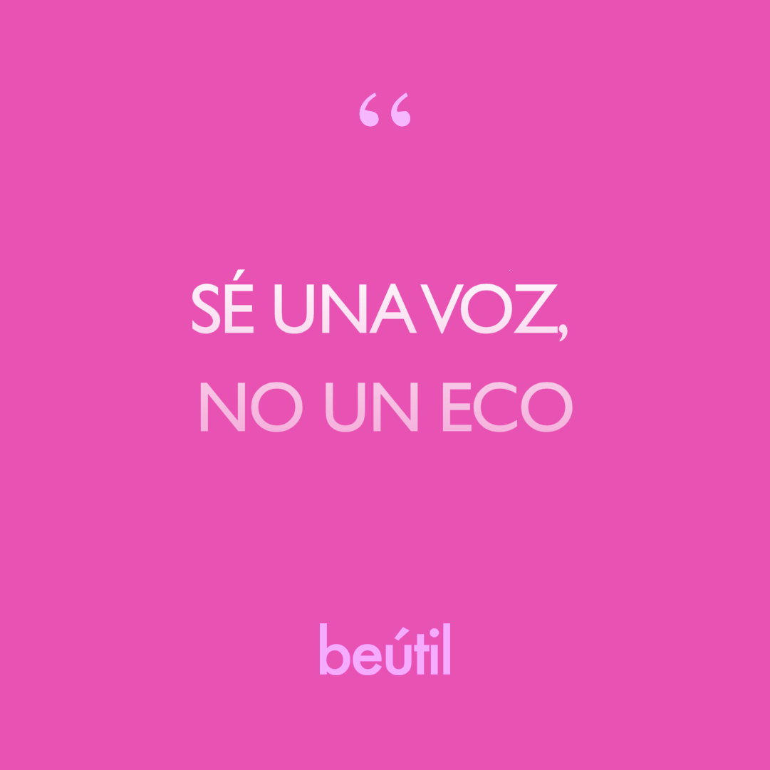 BeUtilCom's tweet image. Te dejamos con una frase para que te motives hoy #frases #motivación "Sé una voz, no un eco"