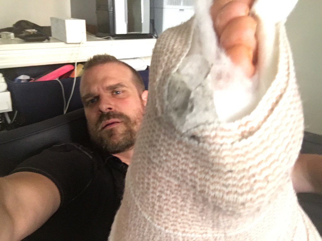 David Harbour on Twitter: "The demigorgon. It got me. It cut