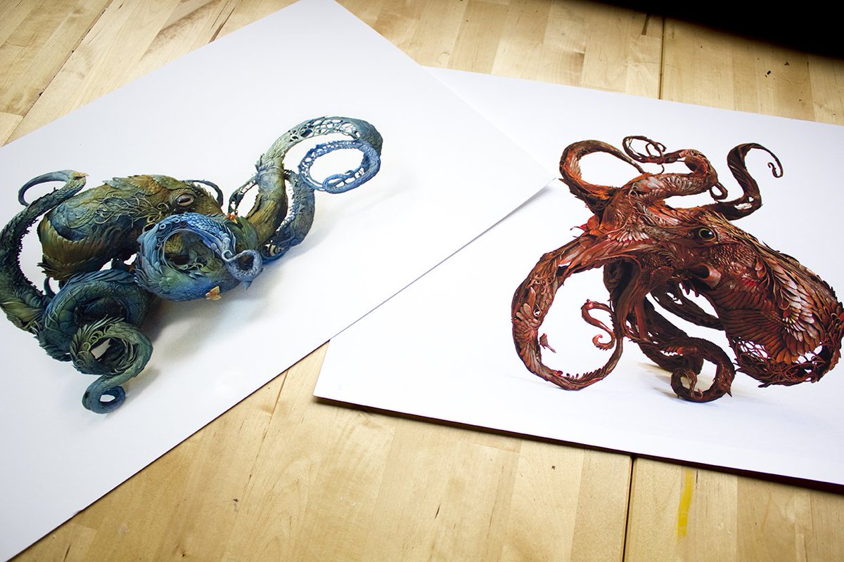 afraid to touch the prints that need wrapping today, I have so many sculptures being painted