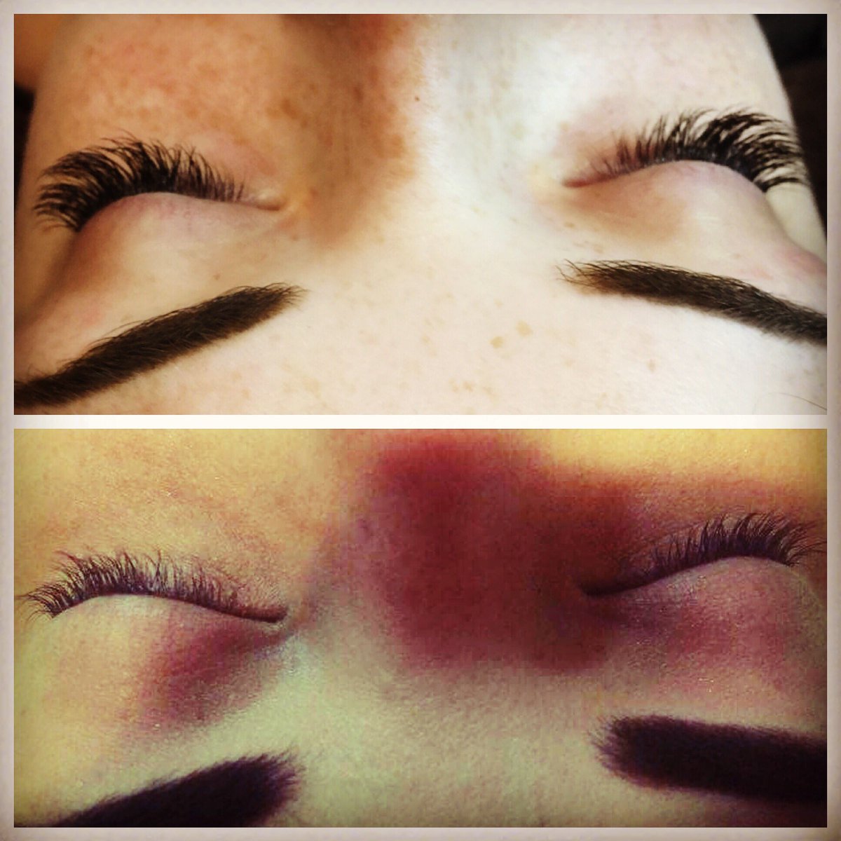 FabHandE's tweet photo. Before: Broken, damaged lashes.
After: Long, dark, full extensions.
Full set &amp; Tint- $79 #Ygk #lashesfordays https://t.co/XrszYnMVXV