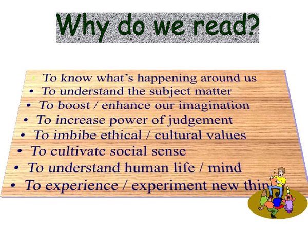 Alex_Corbitt's tweet photo. Why Do We Read? 📚❓(via @SlideShare) #edchat #engchat #eLearning #pblchat #education #edtech #sschat https://t.co/wDaBypLLZ0