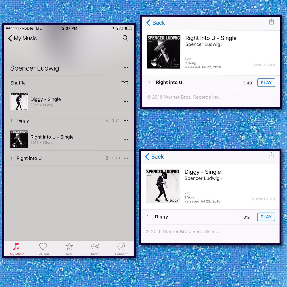 Vix420's tweet photo. Congrats @SpencerLudwig! I love the songs and can't wait to hear more! I bought them both! ๐ปโฅ๏ธ๐ #Diggy #RightIntoU https://t.co/RuGM2T8CFw