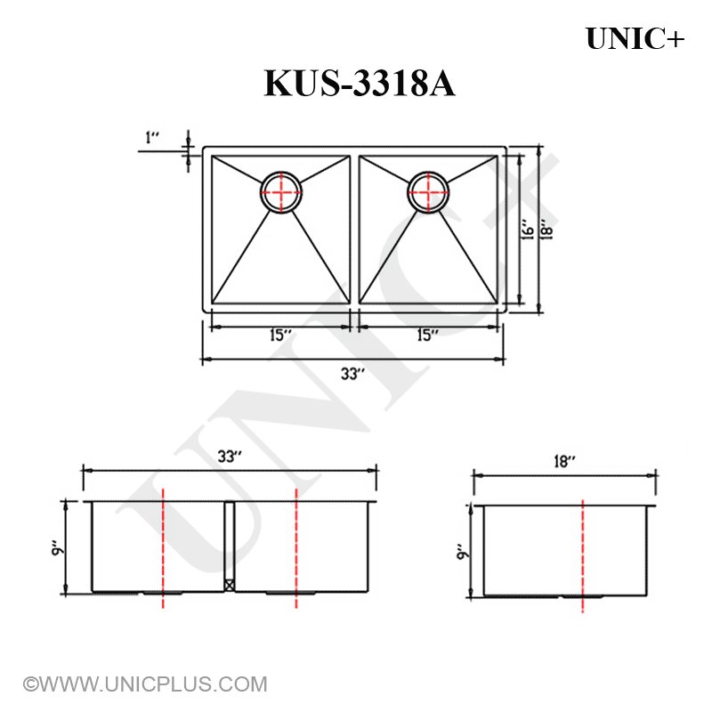 unicplus's tweet photo. 33" Contemporary Style Zero-Radius Stainless Steel Kitchen Sink 50/50 split comes 
 with Free accessories !! https://t.co/RCHItOKkdZ
