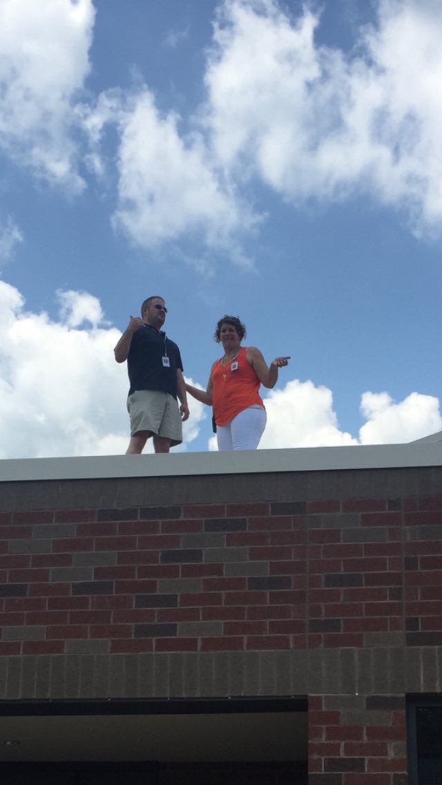 SusanZinkil's tweet photo. New Admin Test - how to get off the roof?? #WelcomeToTMS Hope you are #ProudToBeARaider https://t.co/NEYWzOMsbk