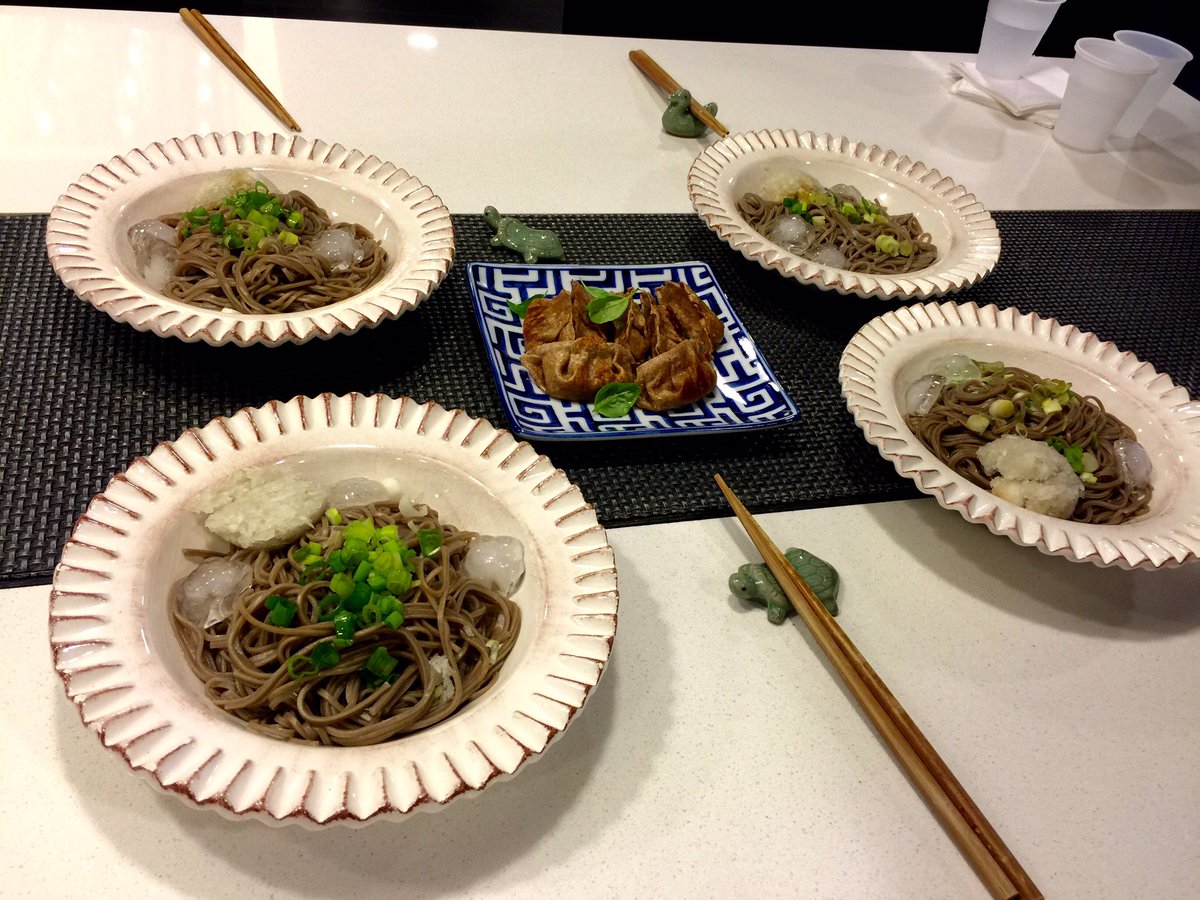 Girls night chez <a href="/jeeabbeylee/">Jee</a> with our best intern Kinnie! The soba was perfect for a summer night.