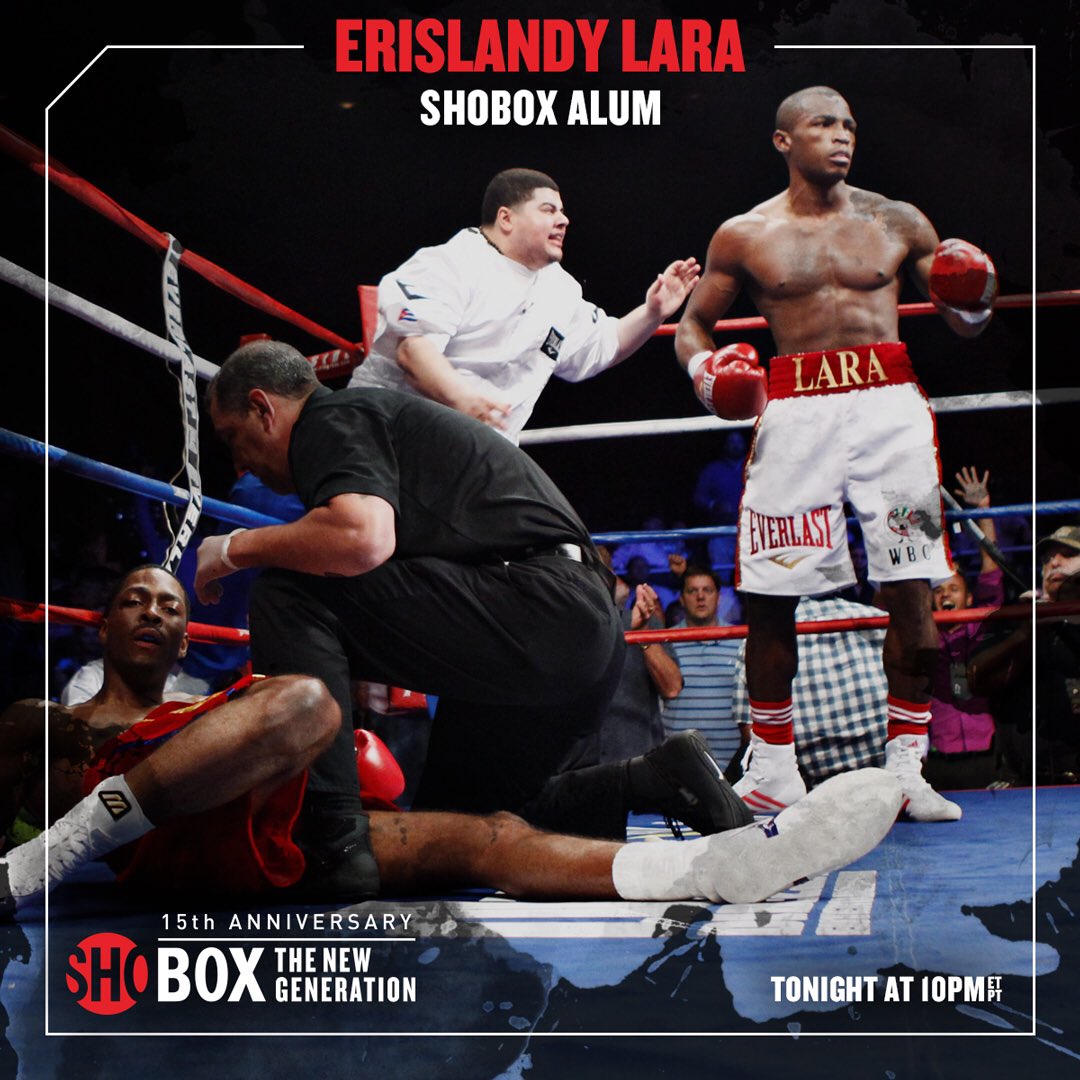 Laraboxing's tweet photo. Congratulations to #ShoBox on their 15th anniversary. Where champs are born! Tune in tonight at 10PM ET @SHOsports https://t.co/kwFpTRHu6v