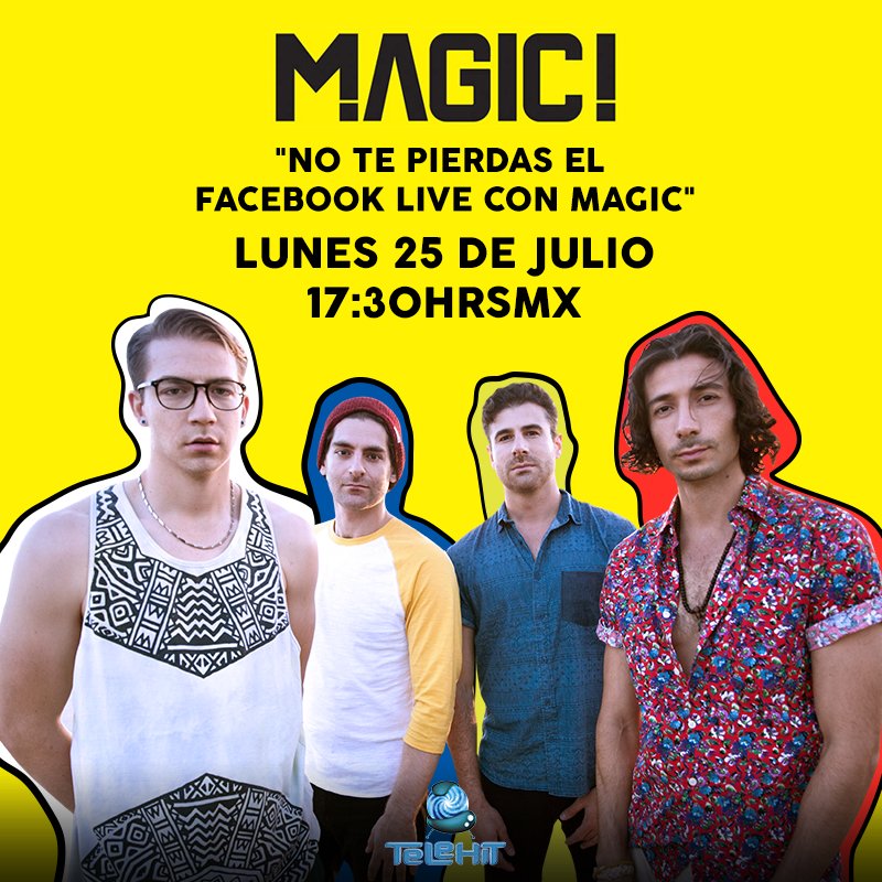 telehit_musica's tweet photo. Hoy a las 5:30pm no te pierdas el 3FacebookLive con @ournameisMAGIC en https://t.co/g68P8hxAWO https://t.co/dlaQfBbdWG