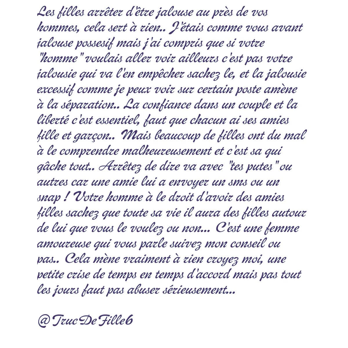 TrucDeFille6's tweet image. La jalousie...

#Jalousie #Excessif #Amour #Love #Couple